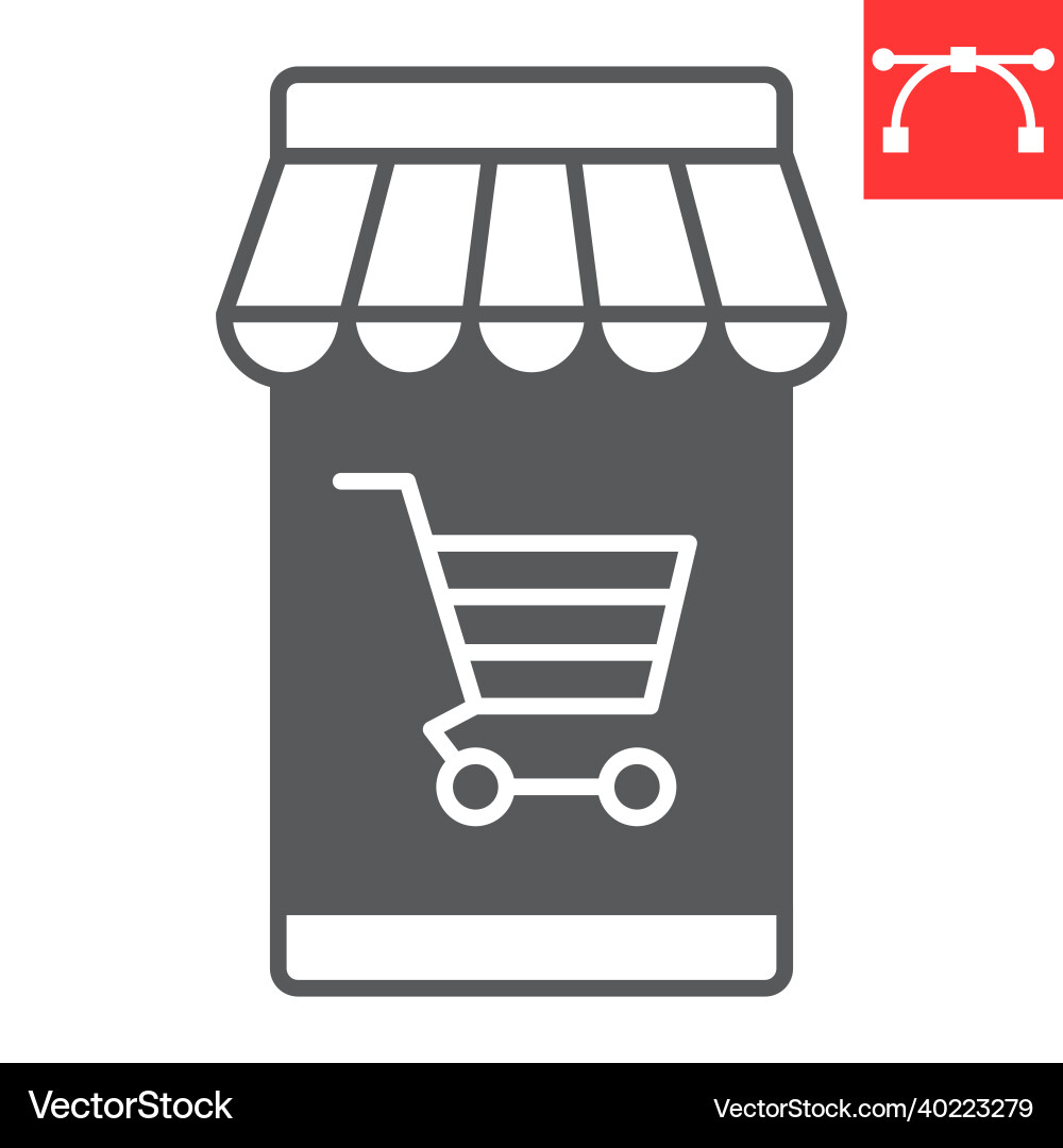 Mobile marketing glyph icon Mobile marketing glyph icon Vector Image