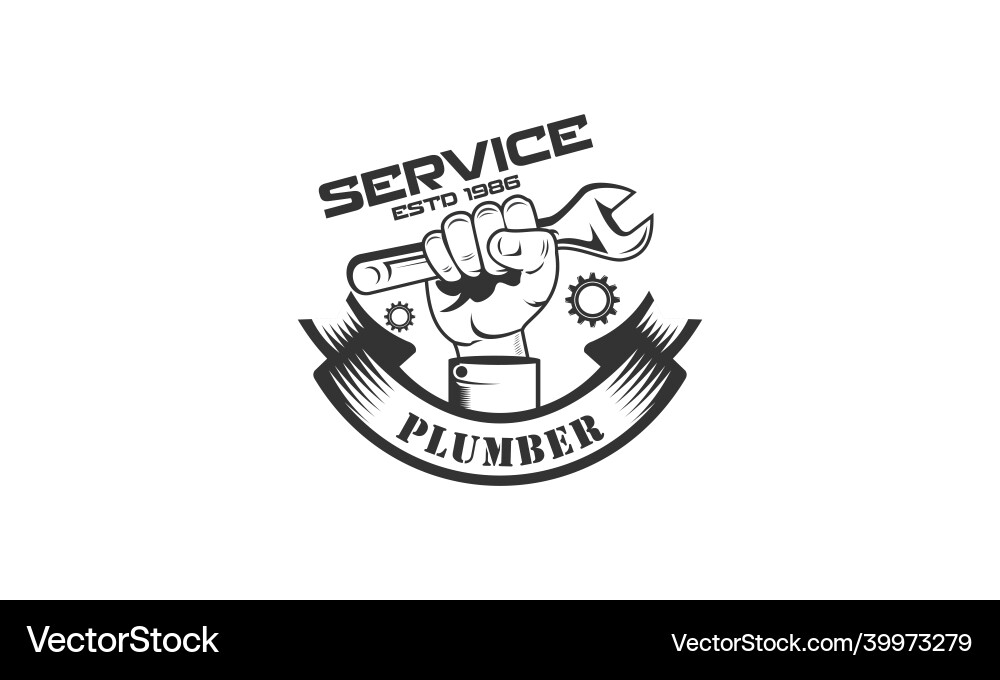 Plumbing Repair & Service Logo Vector Image