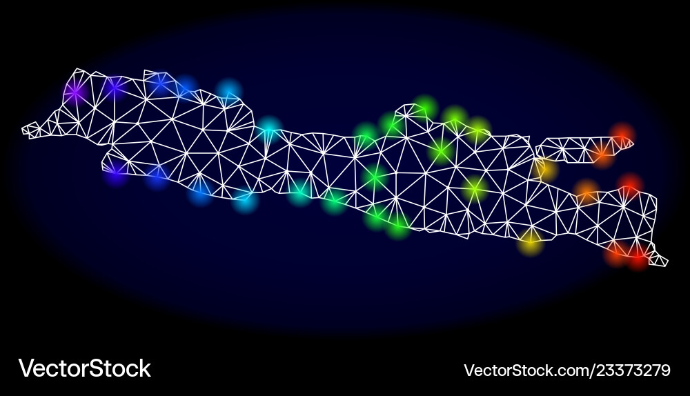 Polygonal network mesh map java island Polygonal network mesh map java island vector image