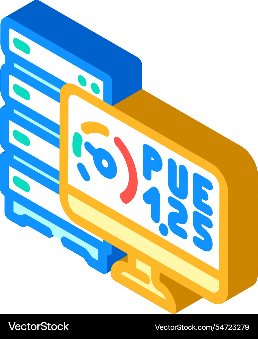 Power usage effectiveness meter isometric icon Vector Image