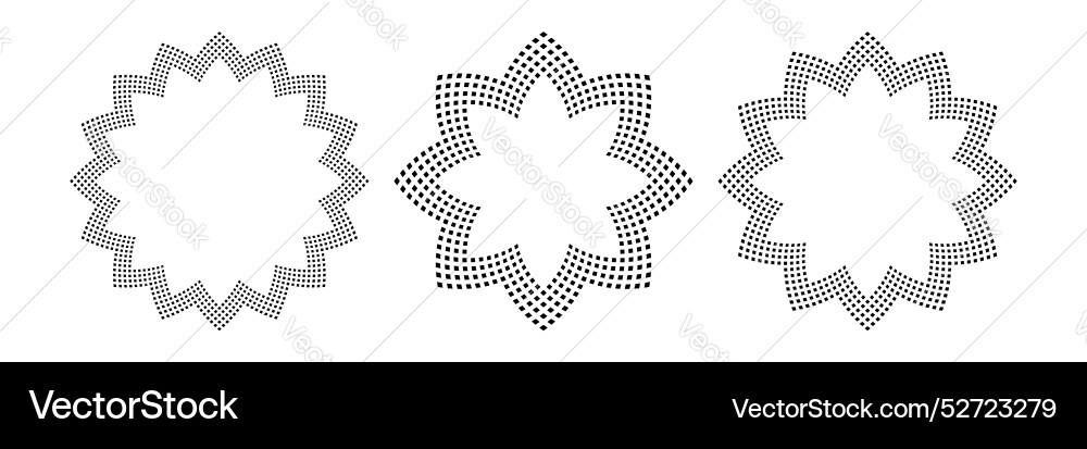 Radial dots patterns for decorative frames Radial dots patterns for decorative frames Vector Image