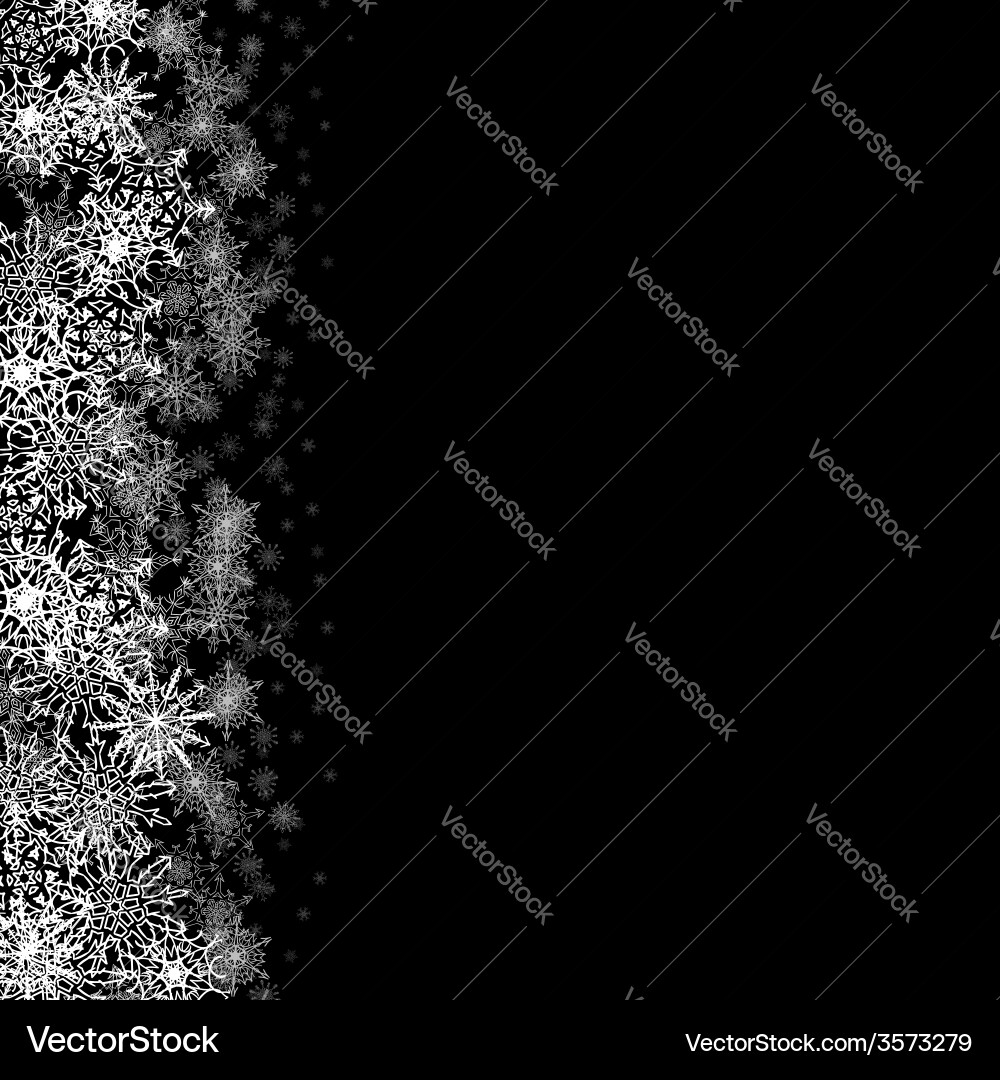 Rectangular frame with small snowflakes Vector Image