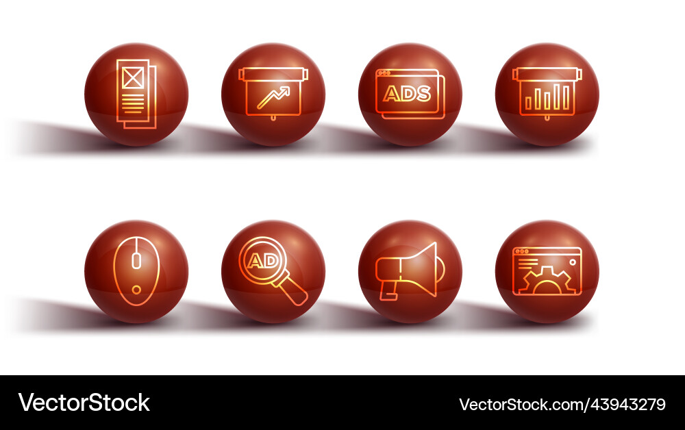 Set line browser window computer mouse board Set line browser window computer mouse board Vector Image