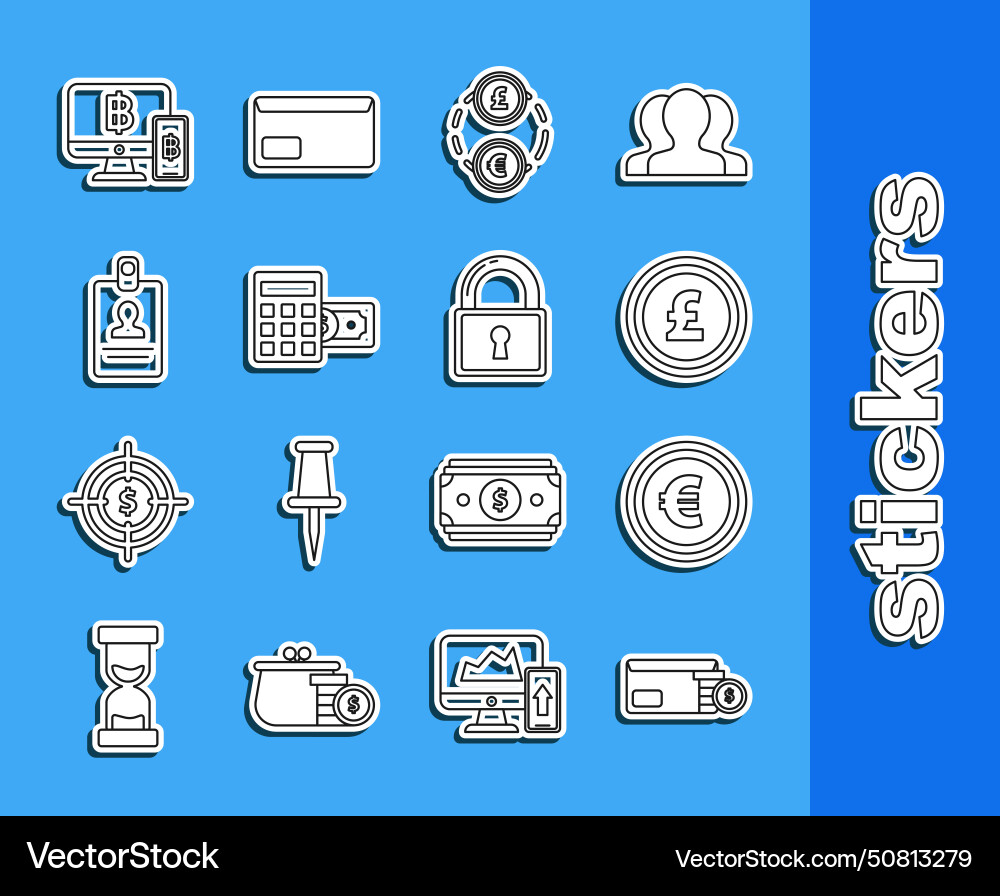 Set line envelope with coin dollar symbol Vector Image