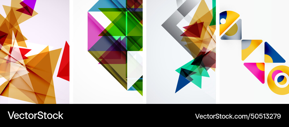 Set of abstract random triangle composition Vector Image