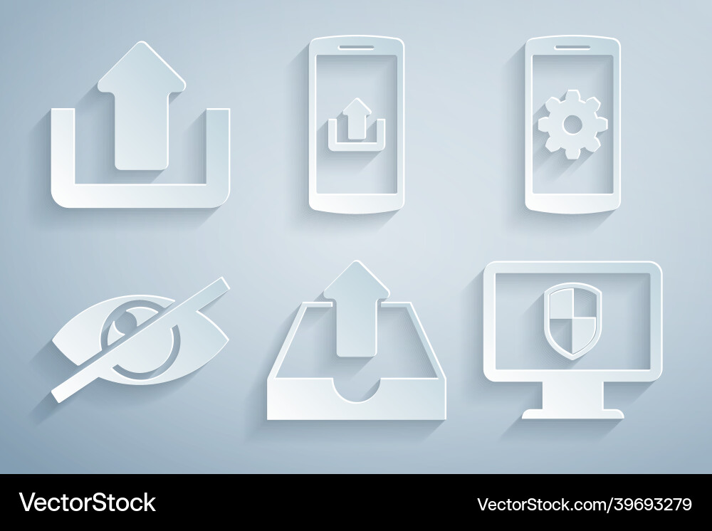Set upload inbox setting on smartphone invisible Set upload inbox setting on smartphone invisible vector image