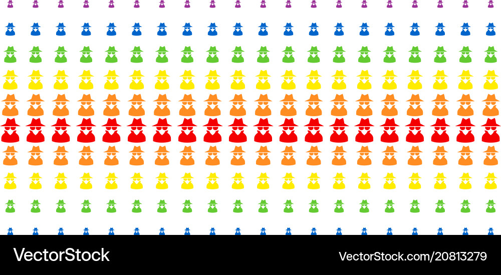 Spy shape halftone spectrum array Spy shape halftone spectrum array vector image