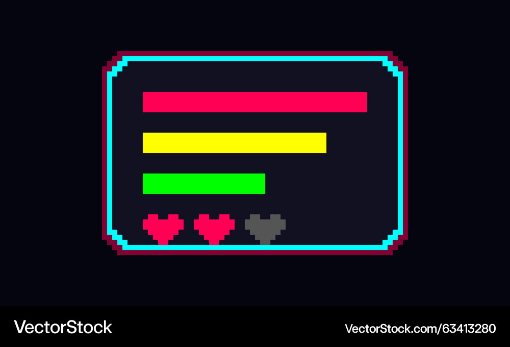 A vintage pixel art game interface featuring – Royalty-Free Vector ...