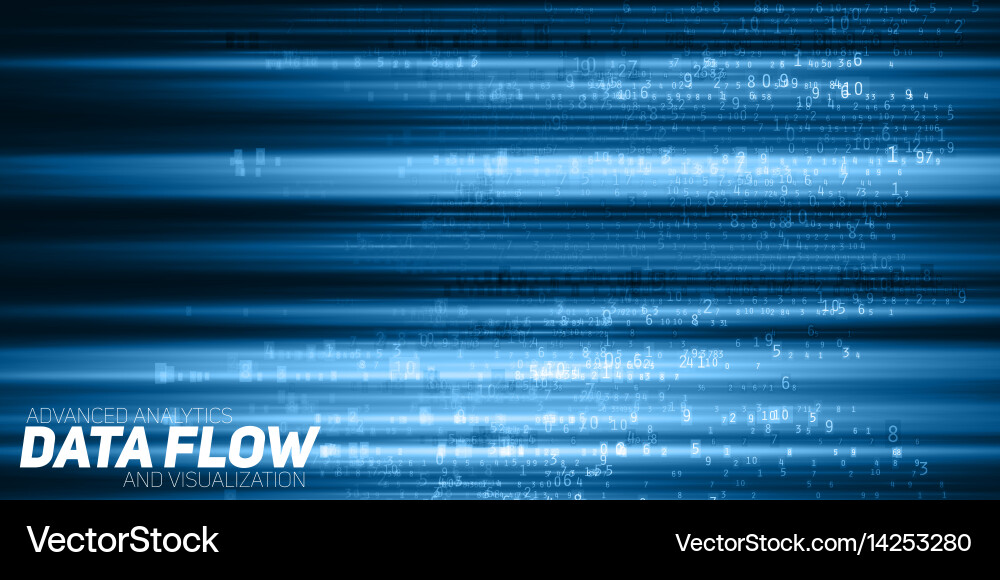Abstract Data Flow – Blue Vector Image