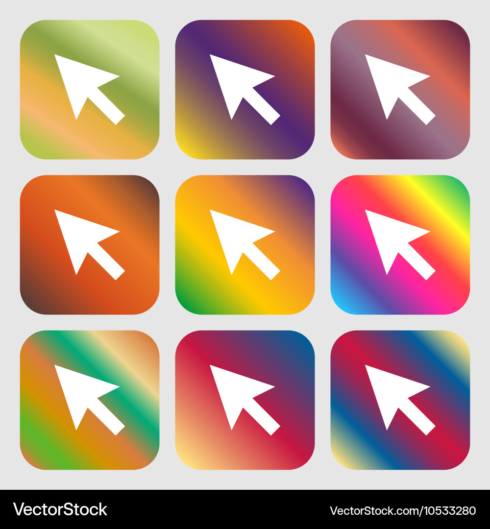 Arrow cursor computer mouse icon nine buttons vector image