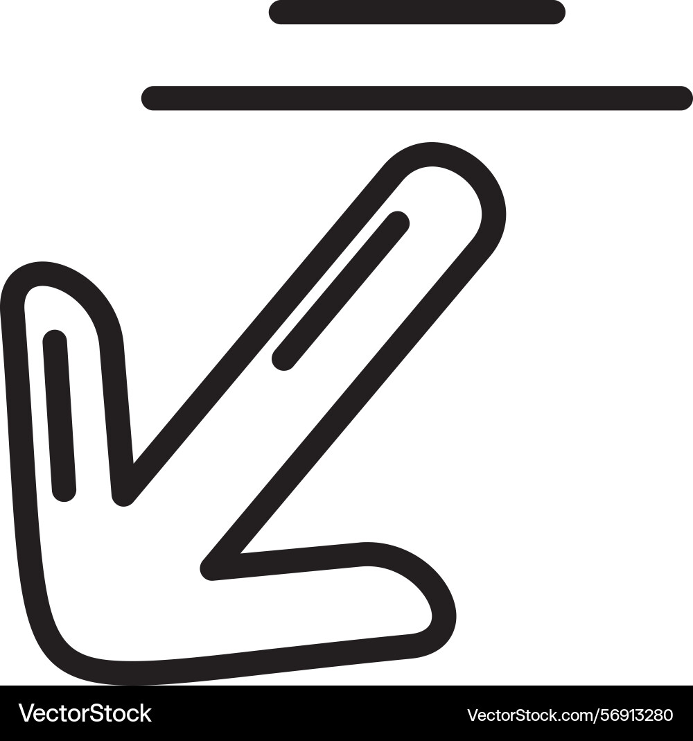 Arrow down-left linear style icon design vector image