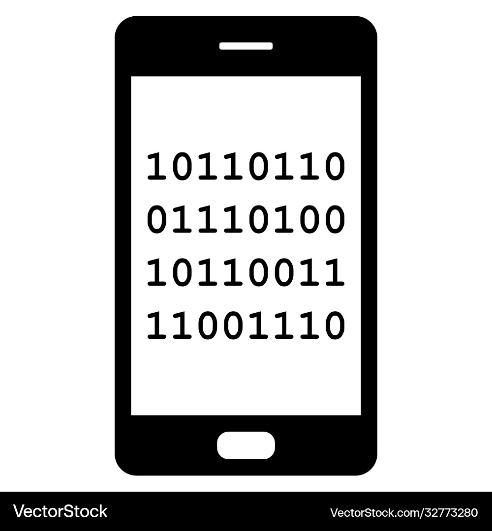 Binary code and smartphone vector image