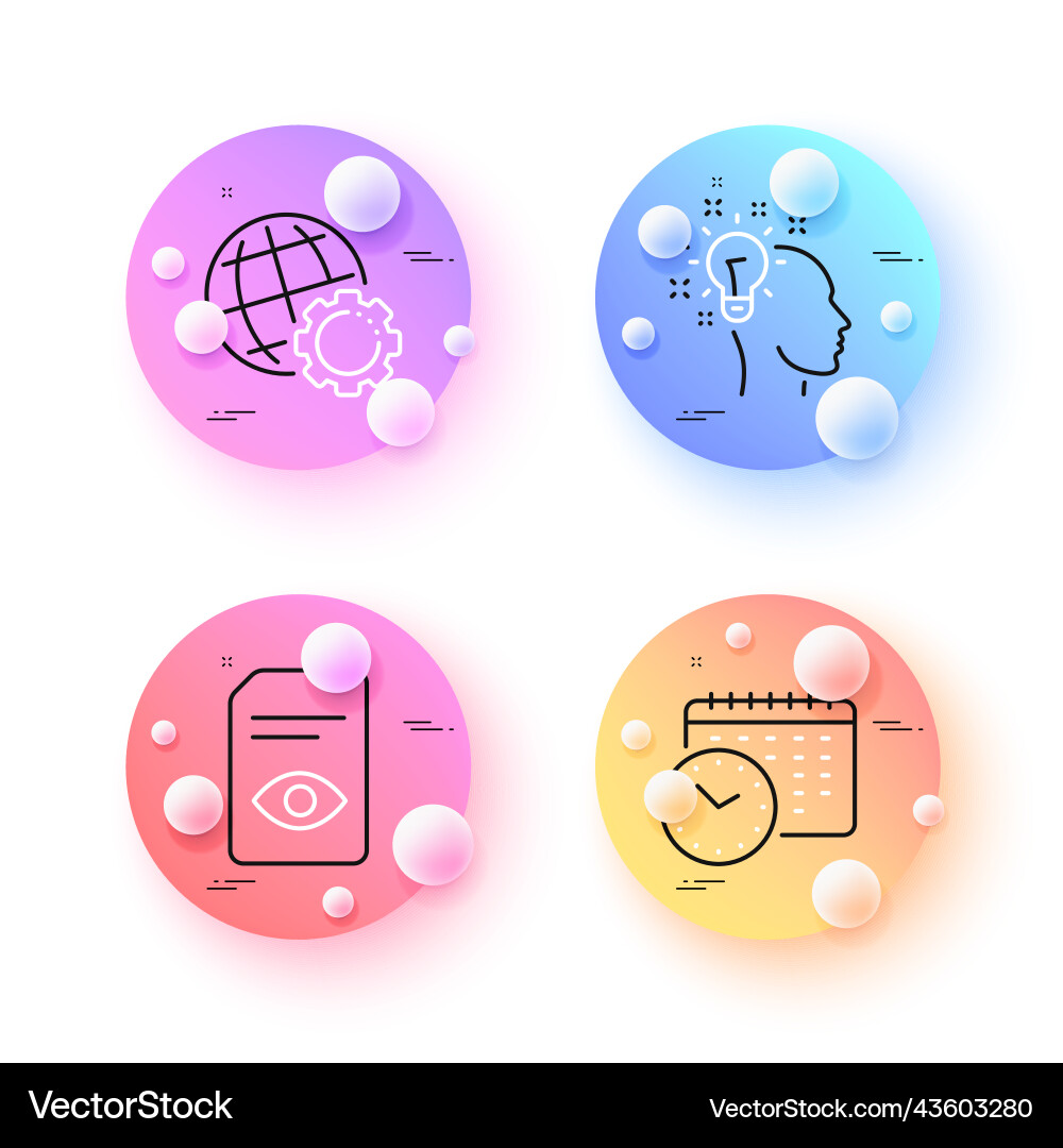 Calendar time idea and view document minimal line vector image