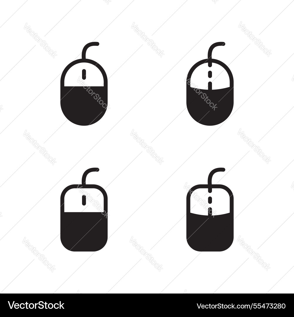 Computer mouse icon set Computer mouse icon set vector image