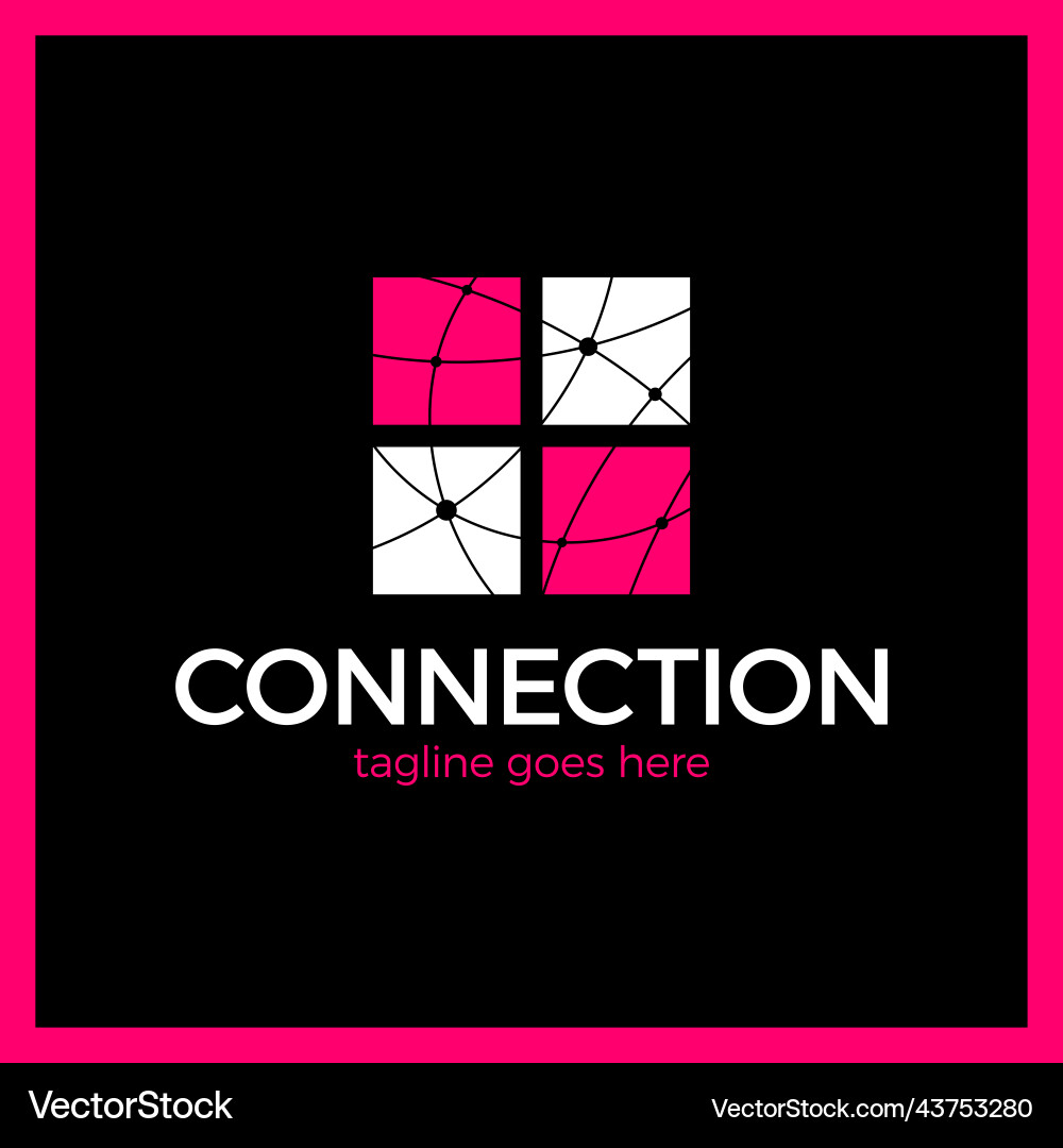 Design abstract four square element crushing vector image
