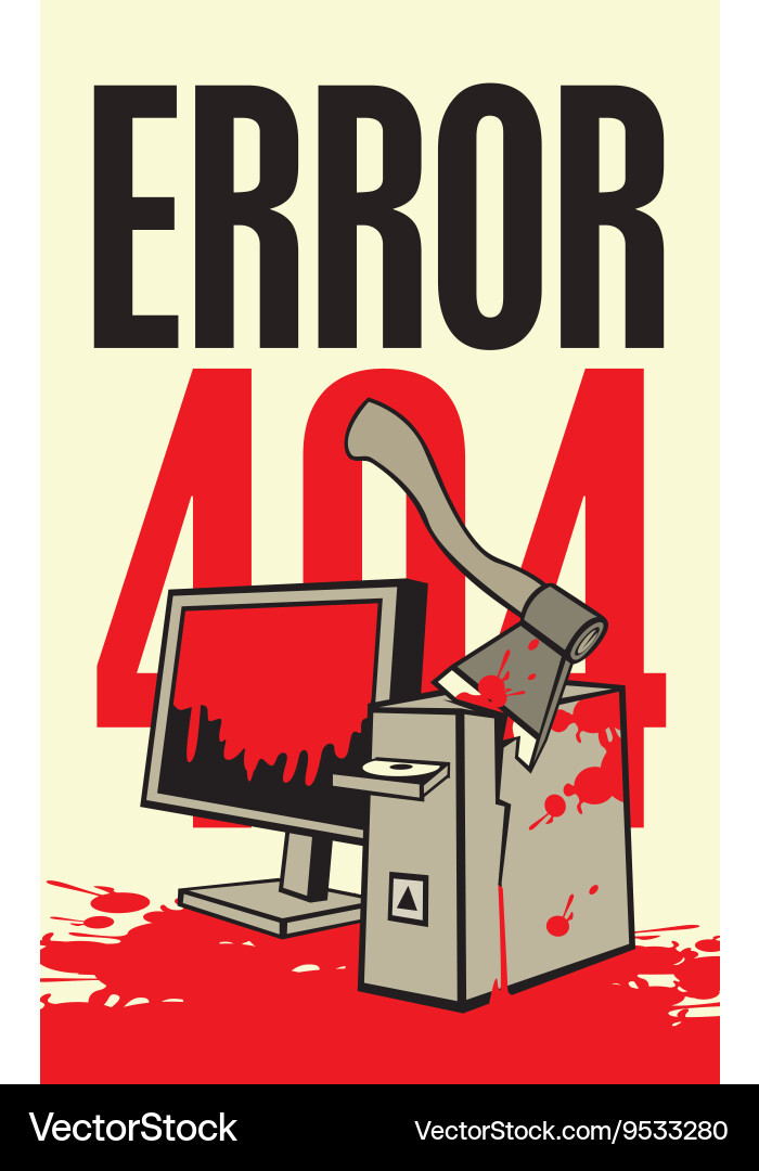 Error 404: System Failure Vector Image
