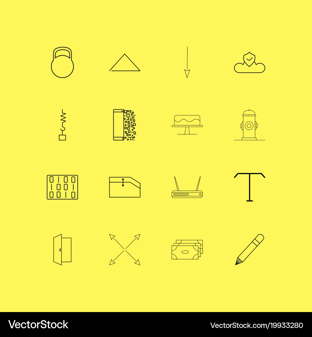 Essential linear icon set simple outline icons vector image