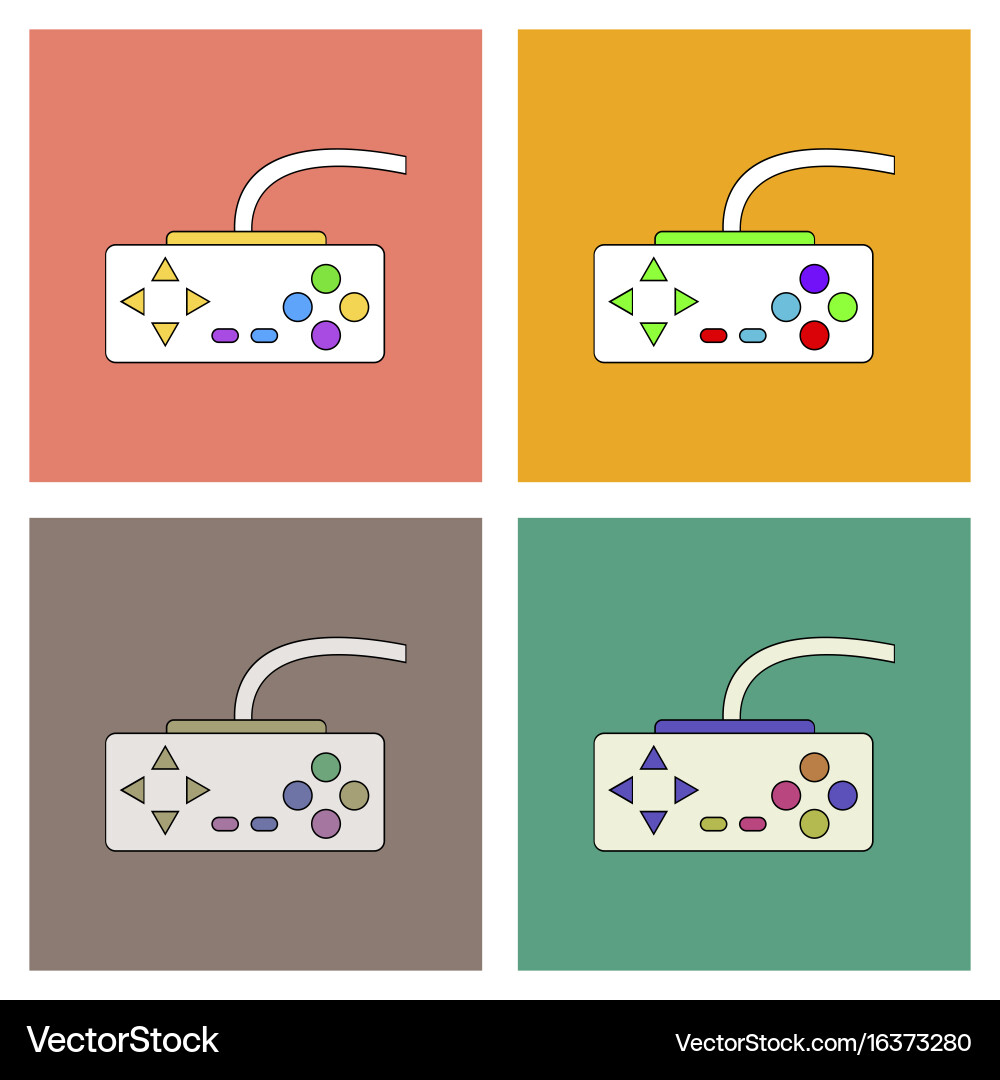 Flat icon design collection playing joystick vector image