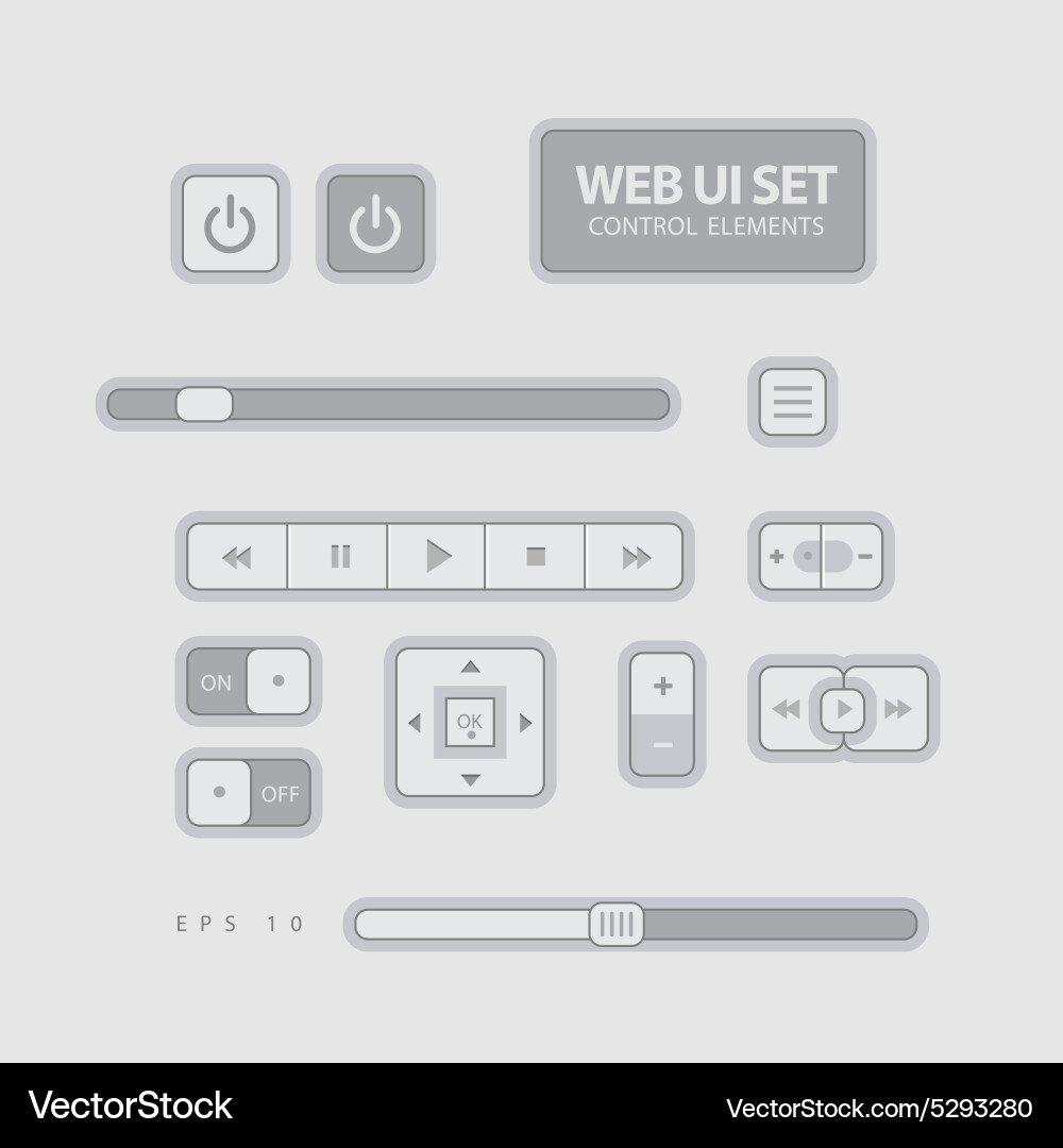 Flat web ui elements design gray vector image