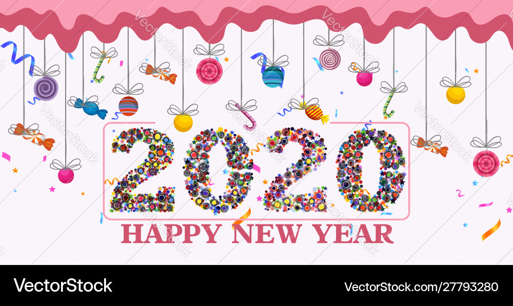 Happy new year 2020 years original modern Happy new year 2020 years original modern vector image