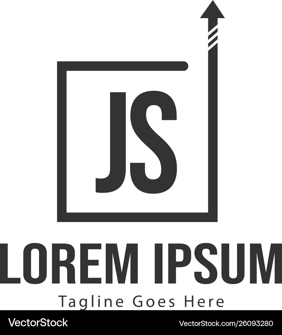 Initial js logo template with modern frame Initial js logo template with modern frame vector image
