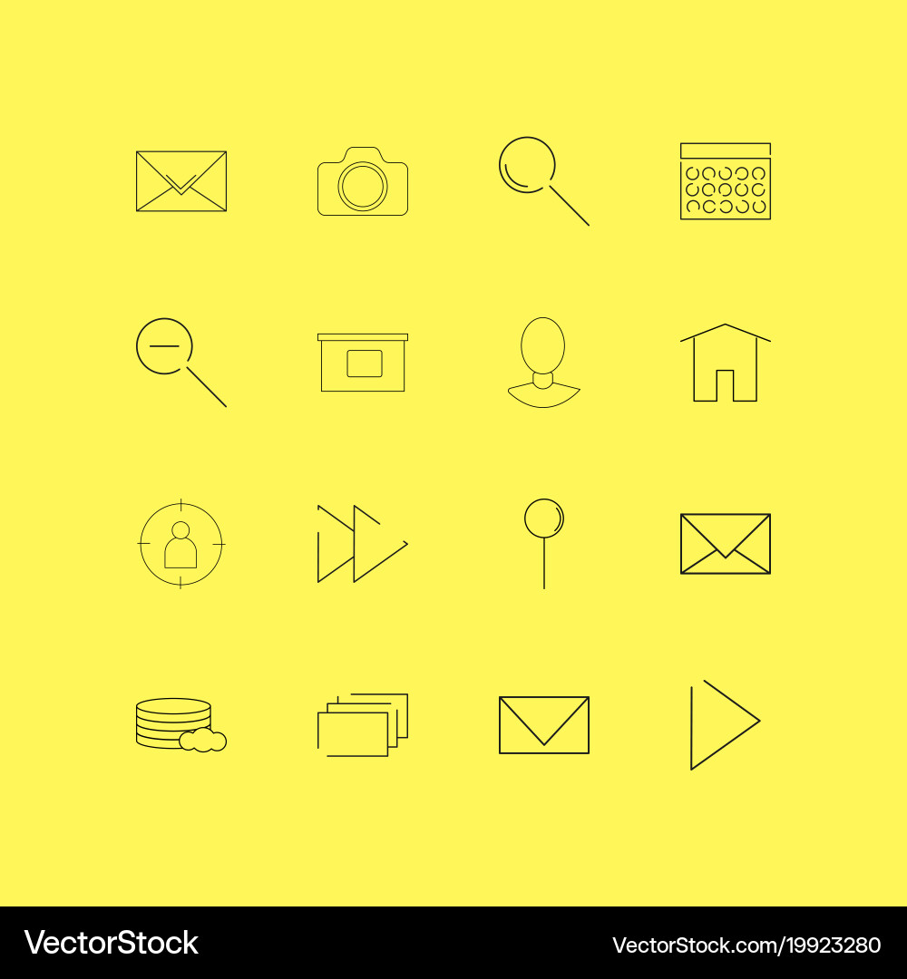 Interface linear icon set simple outline icons vector image