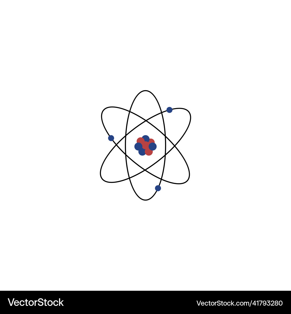 Molecule structure of nucleus with atom flat Vector Image