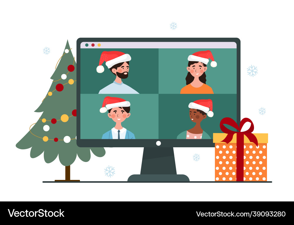 New year online concept New year online concept vector image