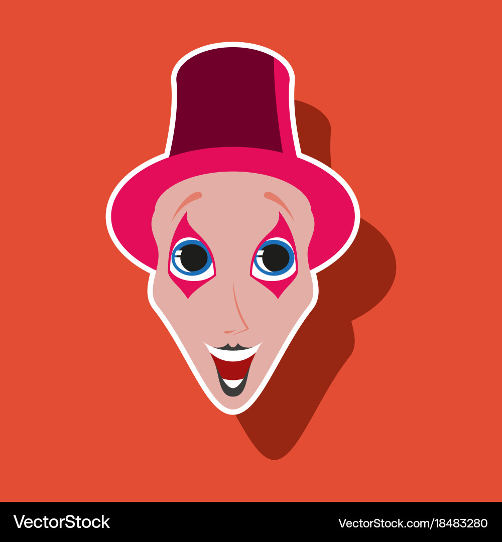 Realistic paper sticker on theme humor clown mime Vector Image