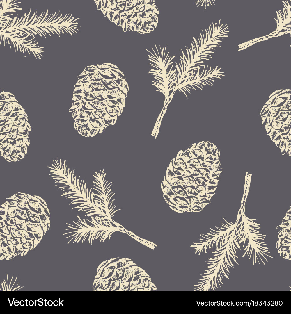 Rustic Pinecone Pattern Vector Image