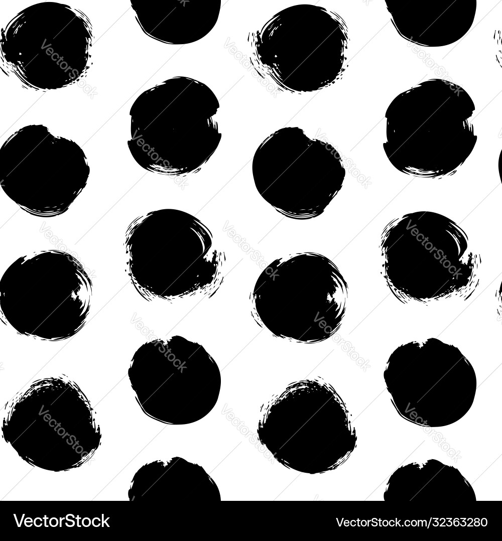 Seamless pattern from black textured circles Seamless pattern from black textured circles vector image