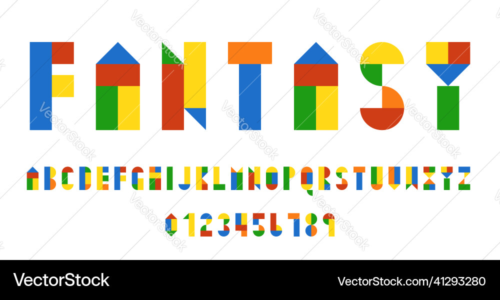 Set of alphabets font letters and numbers Set of alphabets font letters and numbers vector image