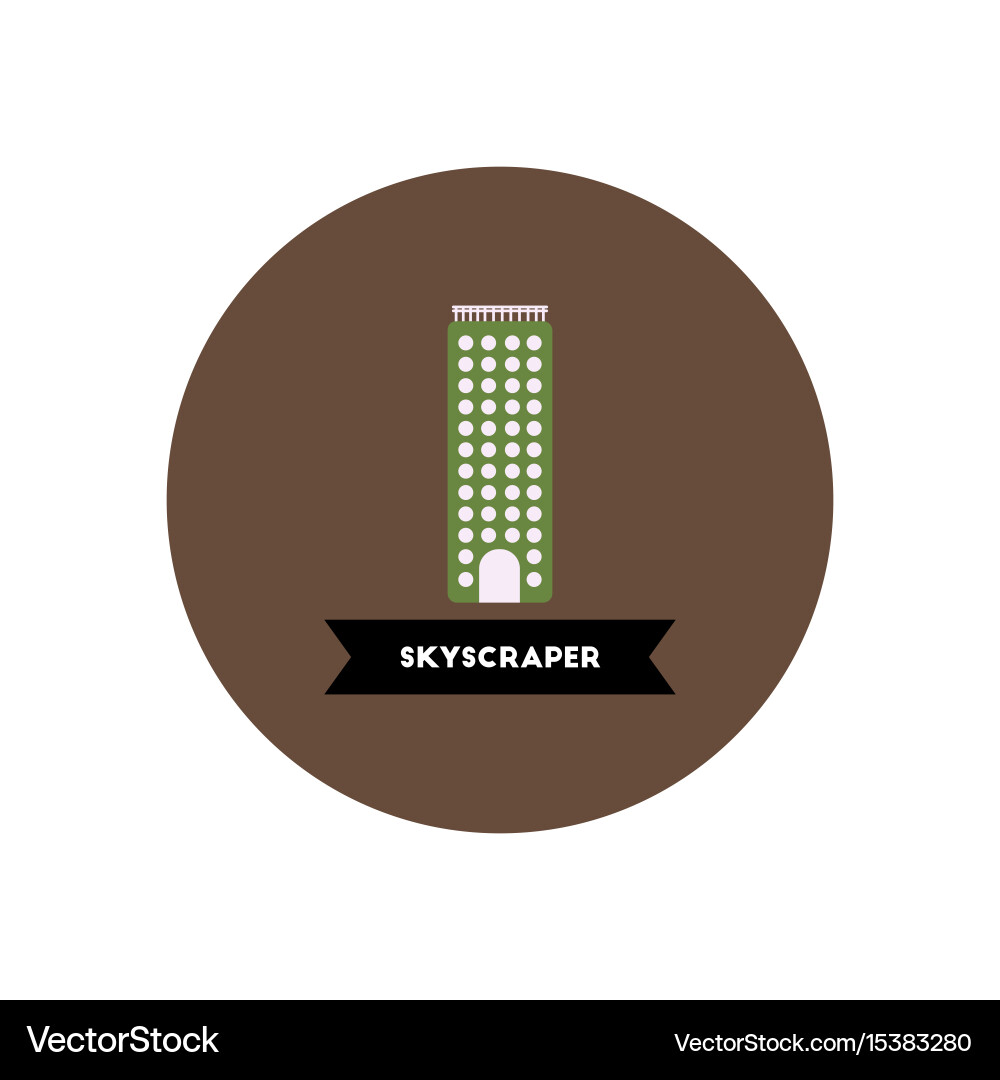 Stylish icon in color circle building skyscraper vector image