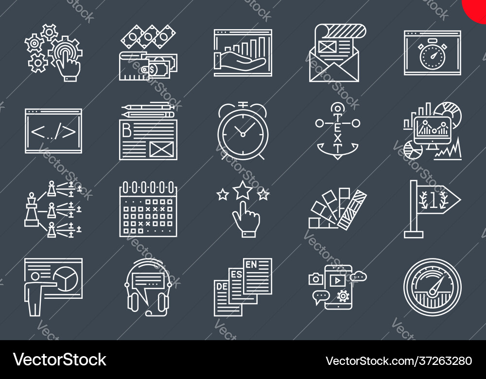 Thin line icons set search engine optimization Thin line icons set search engine optimization vector image