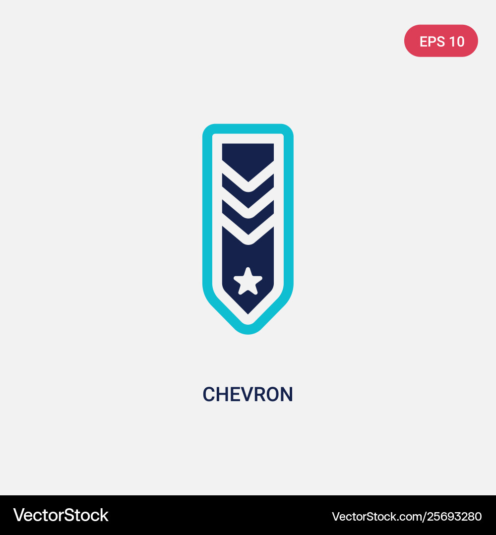 Two color chevron icon from army concept isolated Two color chevron icon from army concept isolated vector image