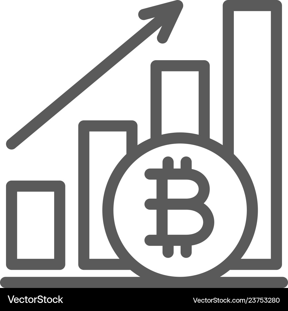Upward graph bitcoin coin cryptocurrency line – Royalty-Free Vector |  VectorStock