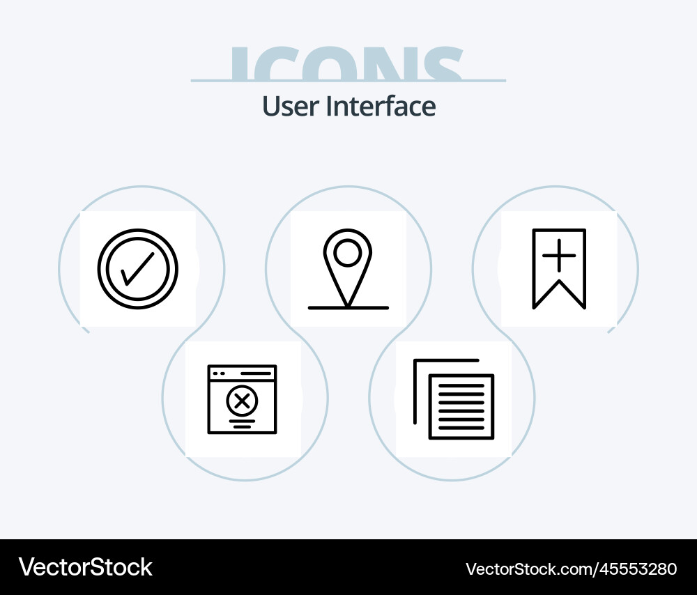 User interface line icon pack 5 design Vector Image