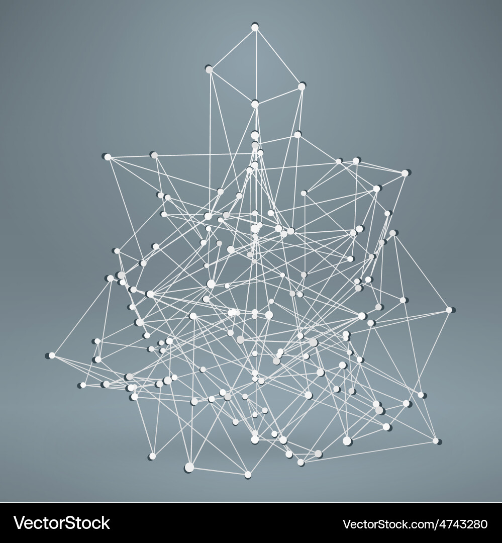 Wireframe polygonal Element abstrakt 3d Objekt vektorbild