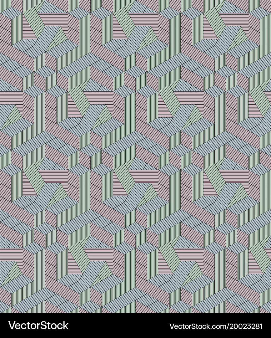 Abstract seamless surround pattern of cubes Vector Image
