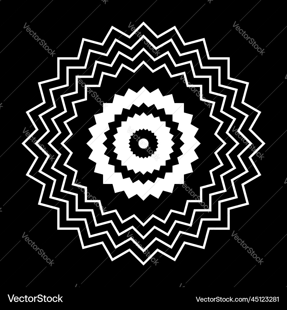 Abstract Zigzag Circle Pattern Vector Image