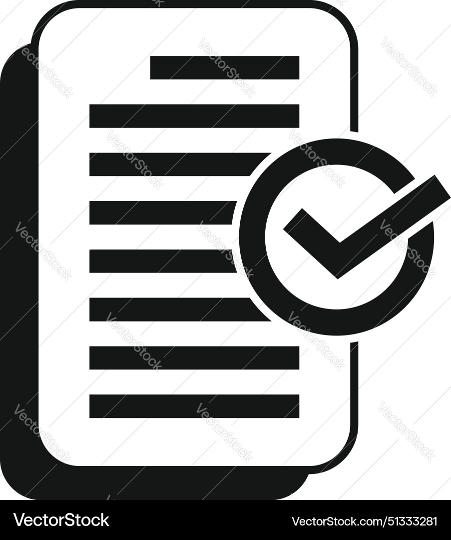 Approved document icon with checkmark Approved document icon with checkmark vector image