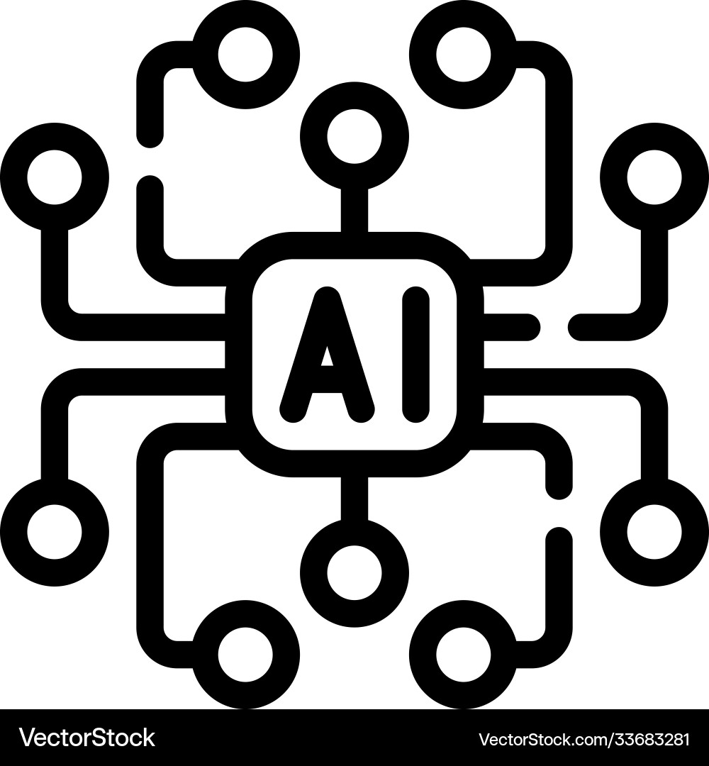 Artificial intelligence ai scheme line icon vector image