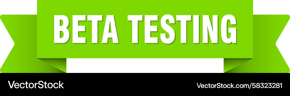 Beta testing ribbon isolated on transparent Vector Image