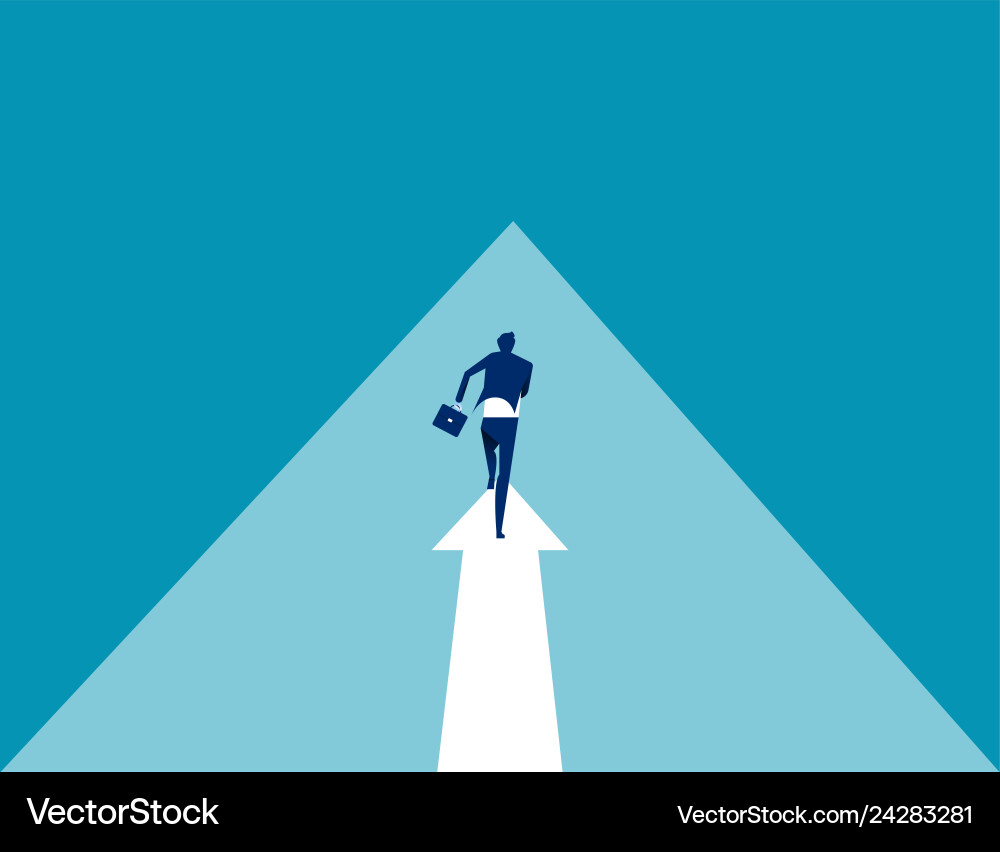 Businessman running on arrow abstract image vector image