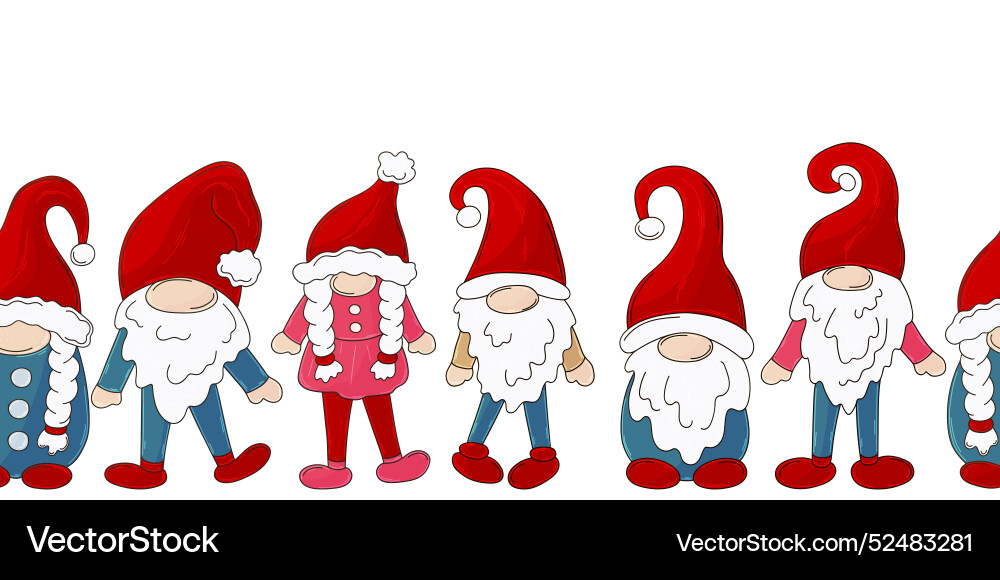 Cartoon christmas and new year seamless border Cartoon christmas and new year seamless border vector image