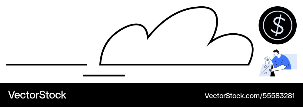 Cloud computing concept with financial security Cloud computing concept with financial security vector image