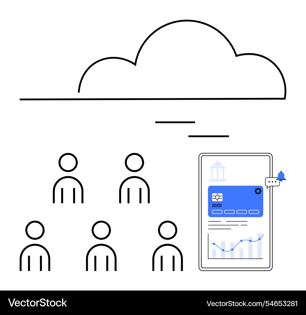 Cloud computing with visual analytics dashboard Cloud computing with visual analytics dashboard vector image
