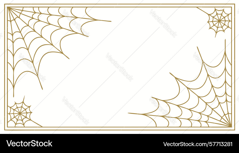 Elegant spiderweb corner border design vector image