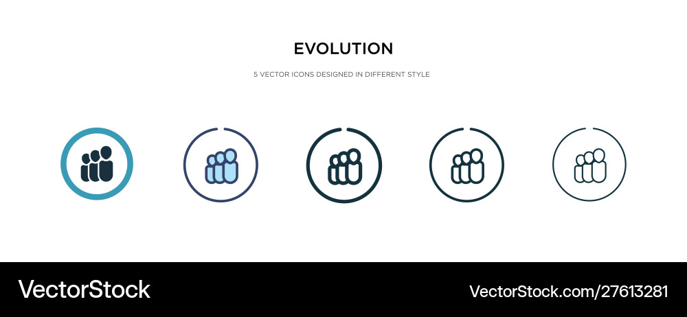 Evolution icon in different style two colored Vector Image