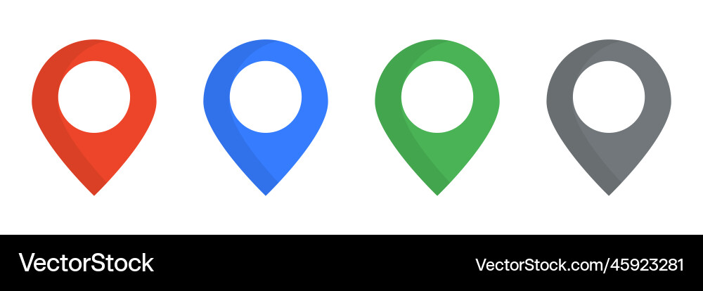 Flat style map pin icon set Vector Image
